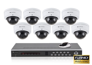 8 kanal videoserver med 8 udvendig dome kit restparti !