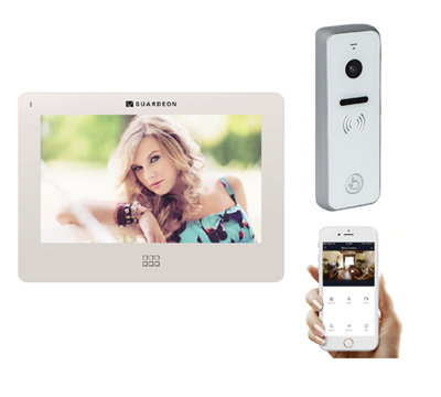 Video dørtelefon KIT med HVIDT kamera, app og proxlæser